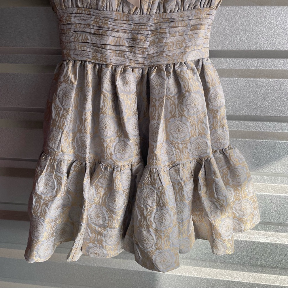 BYTIMO NWT Floral Brocade A-line Dress In Light Blue - Picture 3 of 9